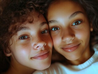 Two Girls Sharing a Selfie Moment