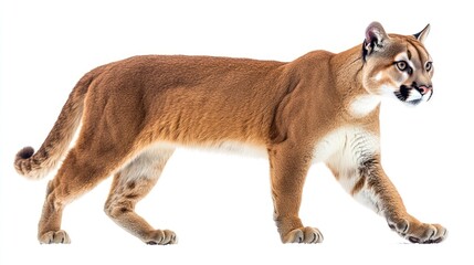 Obraz premium Puma Walking on White Background