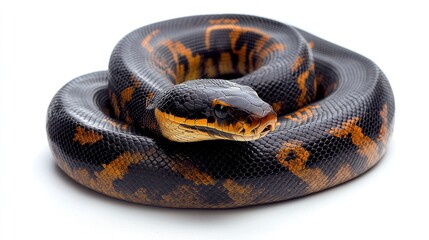 Obraz premium Close-up of a Black and Orange Snake