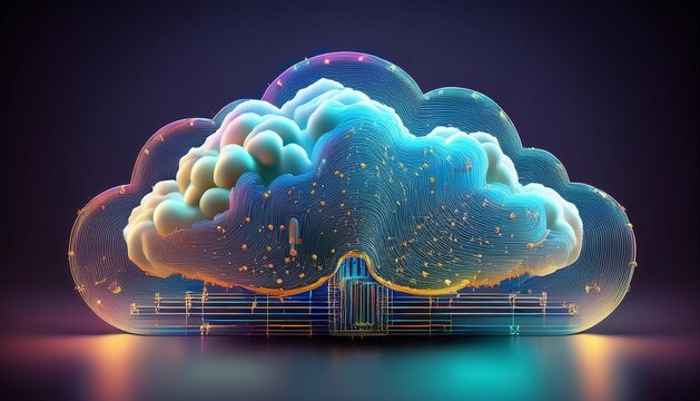 3d ai concept cloud computing