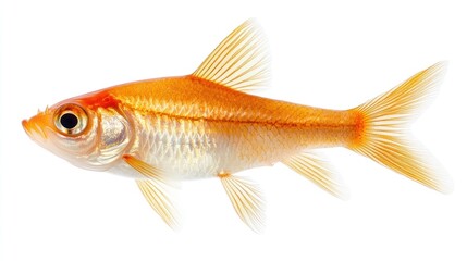 Golden Fish Isolated on White Background
