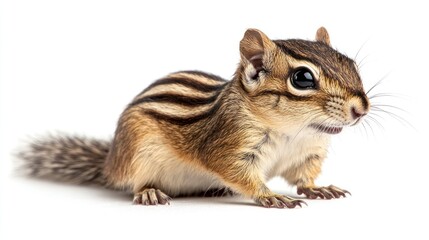 A Close-up Portrait of a Curious Chipmunk