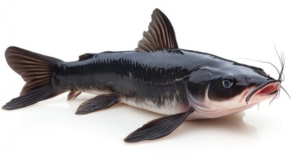 Black Catfish Isolated on White Background
