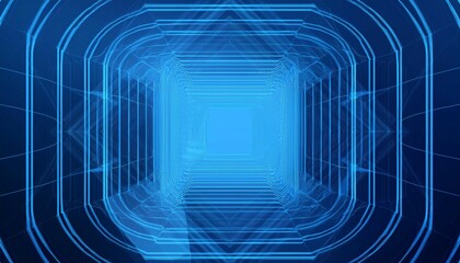 blue geometric shape abstract technology background generative ai