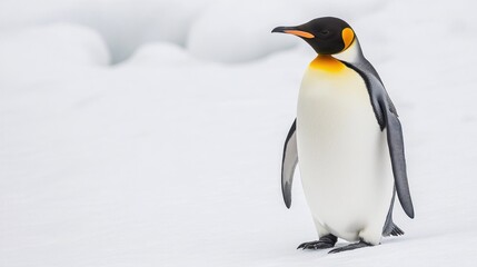 Fototapeta premium King Penguin on Snowy Landscape