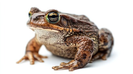Obraz premium A Close-Up Portrait of a Brown Frog