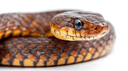 Obraz premium Close-up of a Brown and Yellow Snake