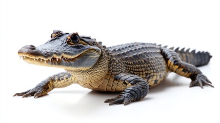 Obraz premium A Young Alligator Posing for the Camera