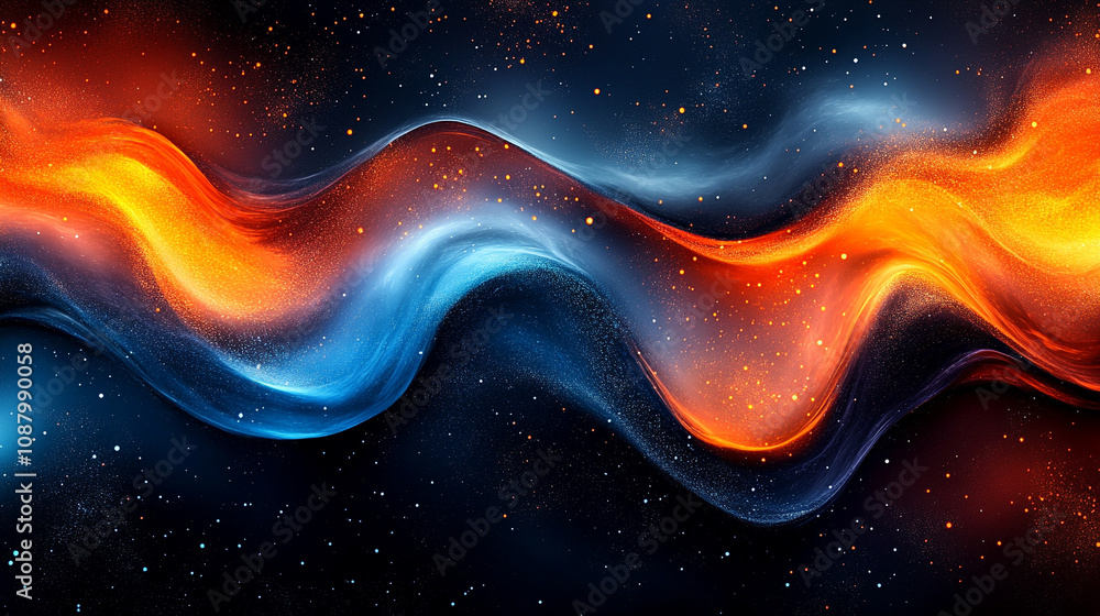 Poster dynamic abstract dark background blending various shades with fluid motion, symbolizing mystery, inn