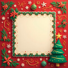 Christmas Scene with Glitter and Fir