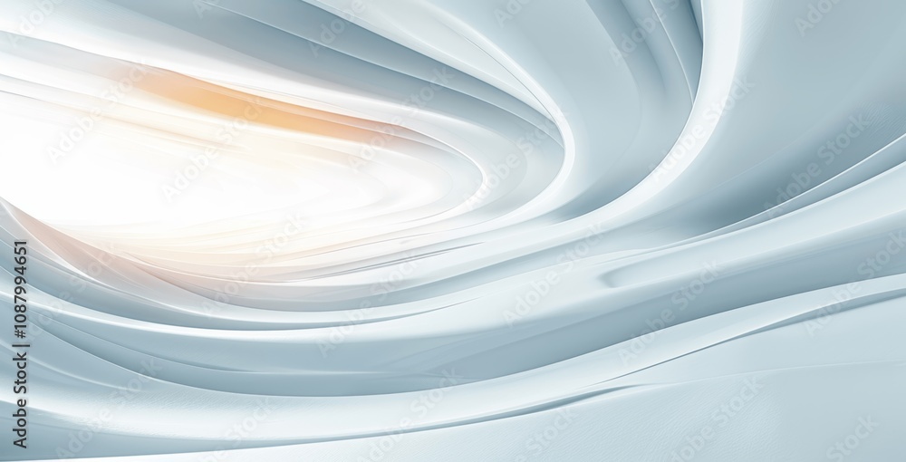 Poster futuristic white abstract background with curved lines and 3d rendering