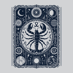 scorpio zodiak tattoo with minimalistic design