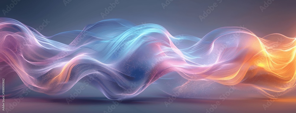 Poster light gray background with white wavy lines and gradient
