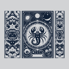 scorpio tarot tattoo under moonlight