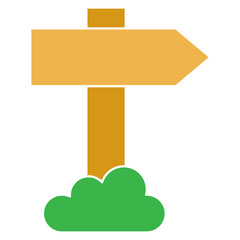 direction arrow wooden sign