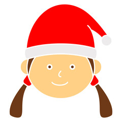 girl with santa claus hat