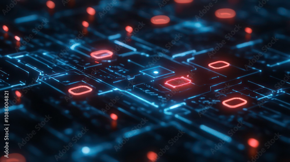 Poster cybersecurity concept of zero trust network security model illuminated on digital interface, represe
