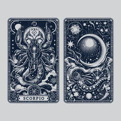 scorpio ouija tarot tattoo with zodiac art