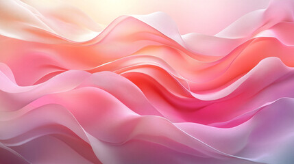 Fototapeta premium Smooth abstract wavy design in pastel pink tones creating a gentle and calming visual flow evoking feelings of serenity softness and subtle movement symbolizing tranquility and emotional balance