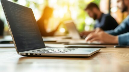 Collaborative Team Analyzing Data in Modern Office