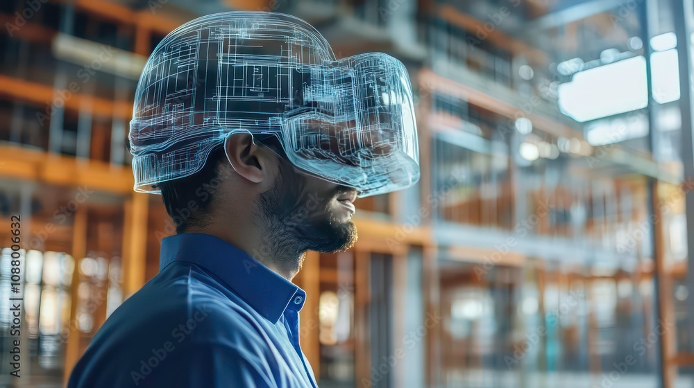 Poster cuttingedge construction expertly assembling prefabricated components with augmented reality for pre