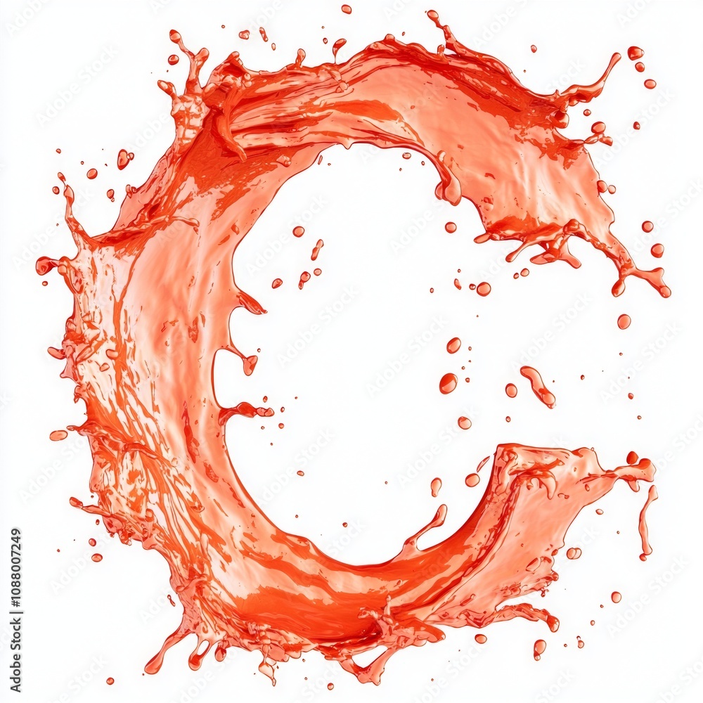 Poster artwork showcases striking red brown splash shape c highlighting interplay color and form and emphas