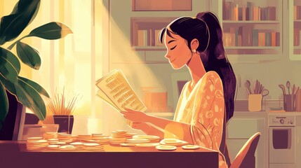 Cozy Planning Session in Warm Lighting