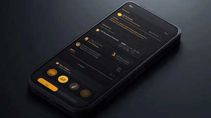 Modern Banking App Interface with Transaction History