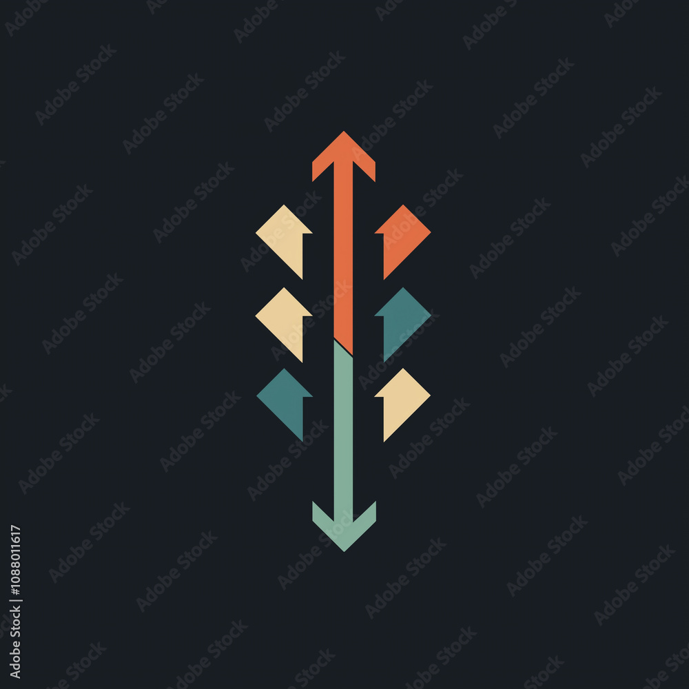 Poster abstract up and down arrows geometric pattern design