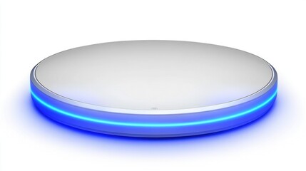 Minimalistic AI Device with Blue Glowing Highlights