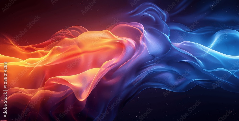Poster abstract gradient flames background with smooth fluid forms and vibrant colors