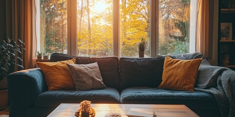 Fototapeta premium Serene Sunset Living Room