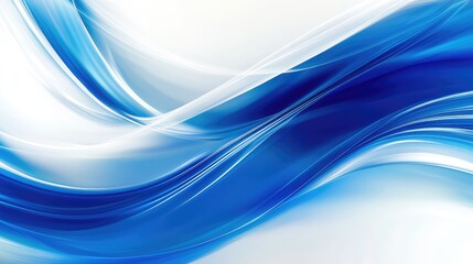 Obraz premium Abstract Blue Waves Background Featuring Smooth Curves and Light Reflections Perfect for Modern Design, Technology, and Creative Projects
