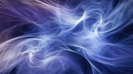 Fototapeta premium Ethereal Blue and Purple Abstract Background with Flowing Light Trails and Wispy Patterns Ideal for Creative Projects and Digital Art Presentations