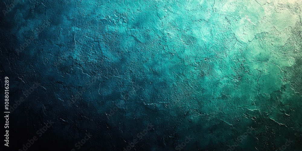 Poster textured abstract background in deep teal with rich dark tones, featuring a rough surface that creat