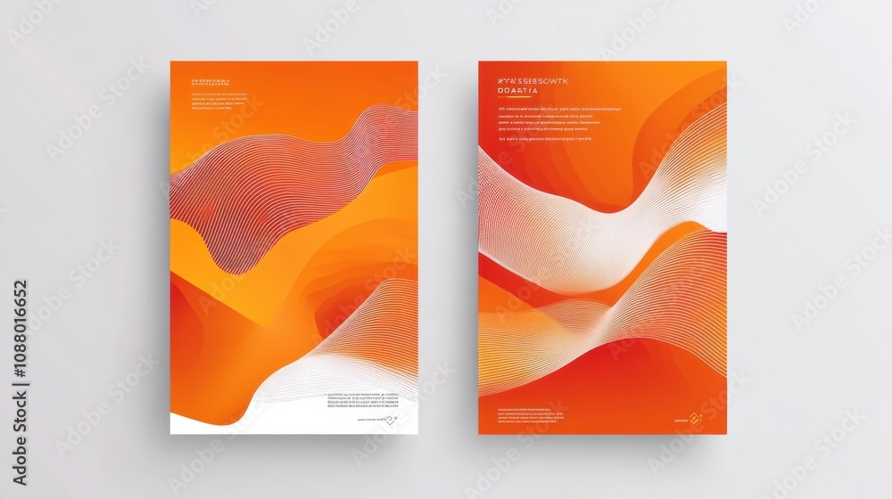 Poster vibrant abstract background design featuring flowing lines and shapes in shades of orange ideal for 