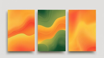 Naklejka premium Abstract Gradient Artwork Featuring Warm Orange and Green Tones, Ideal for Modern Home Decor or Creative Projects, Evoking Feelings of Energy and Vibrancy