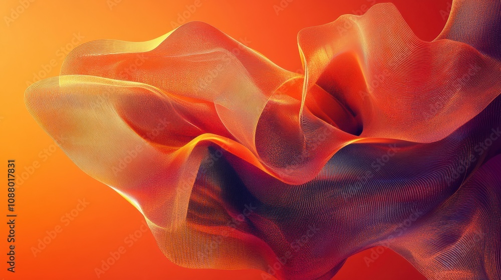 Poster Abstract Colorful Wave Design with Flowing Textures and Warm Gradients Capturing Movement and Light in a Dynamic Background