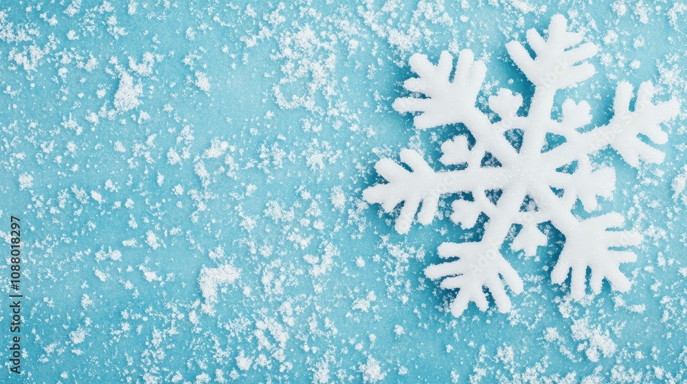 Poster capture the beauty of winter with this closeup of a snowflake, showcasing its intricate design and s