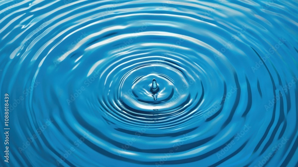 Poster experience the allure of abstract waves in blue, where deep vibrations create a mesmerizing visual j