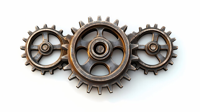 Steampunk style wheelwork with intricate gears and metal components, steampunk, wheel, gear, metal, industrial, clockwork. Steampunk Clockwork Gears. Illustration