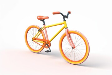 Fototapeta premium A bicycle, 3D Rendering, isometric, icon isolated on soft background