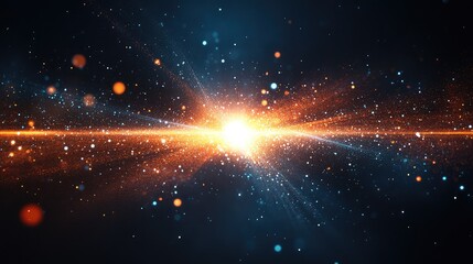 Stunning Cosmic Explosion with Radiant Light and Colorful Particles in a Deep Space Setting, Capturing the Beauty of the Universe and Astronomical Phenomena