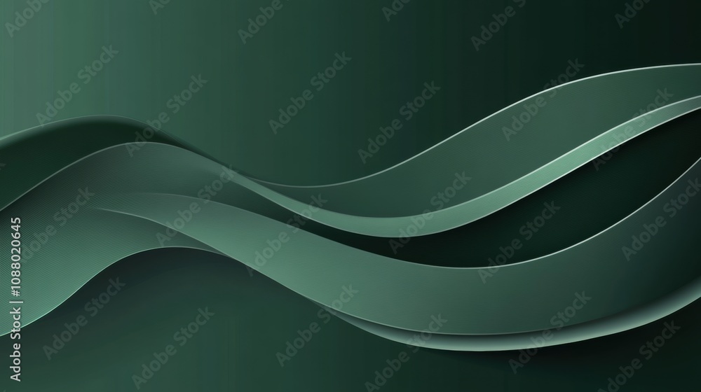 Aufkleber abstract green waves design with smooth curves and gradients for backgrounds and textures in modern 