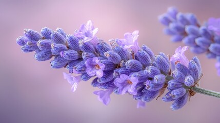 Close-up of lavender flowers showcasing their vibrant purple hues and delicate petals.