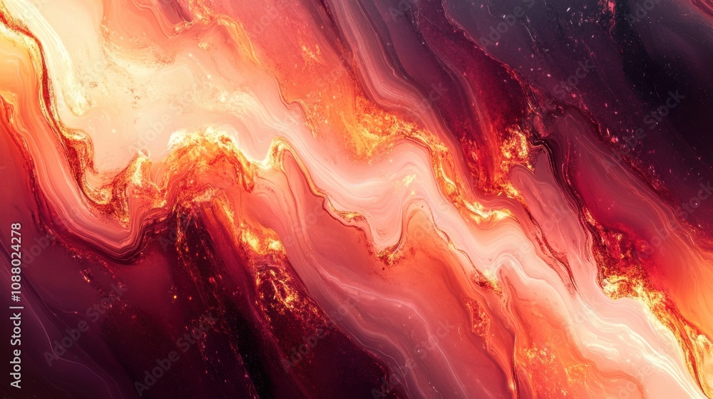 Poster vibrant abstract background with flowing patterns of orange, red, and white, creating an energetic a