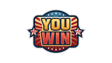 You win logo isolated transparent background