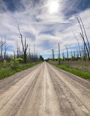 Driving on a lonely road