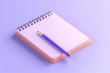 A notebook, 3D Rendering, isometric, icon isolated on soft background