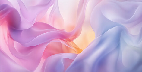 Obraz premium A colorful, flowing piece of fabric with a pink and purple hue